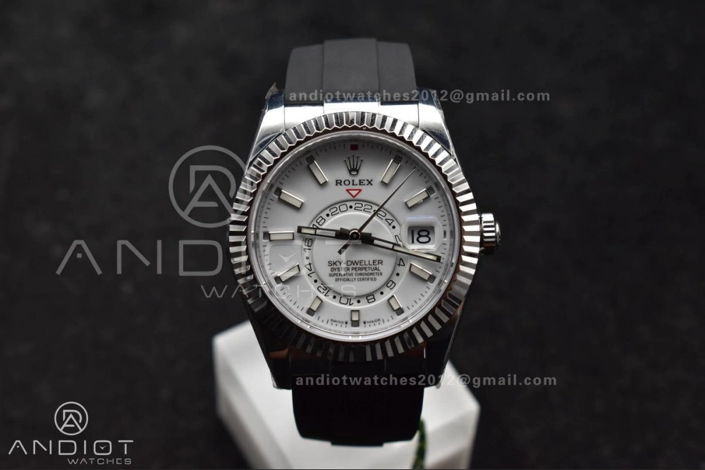 Sky-Dweller 336239 SS ZF 1:1 Best Edition White Dial on Oysterflex Strap A23J (Gain Weight) Unique 1102