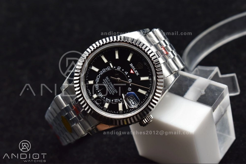 Affordable Skydweller SS Noob Best Edition Black Dial on SS Jubilee Bracelet A23J 1107