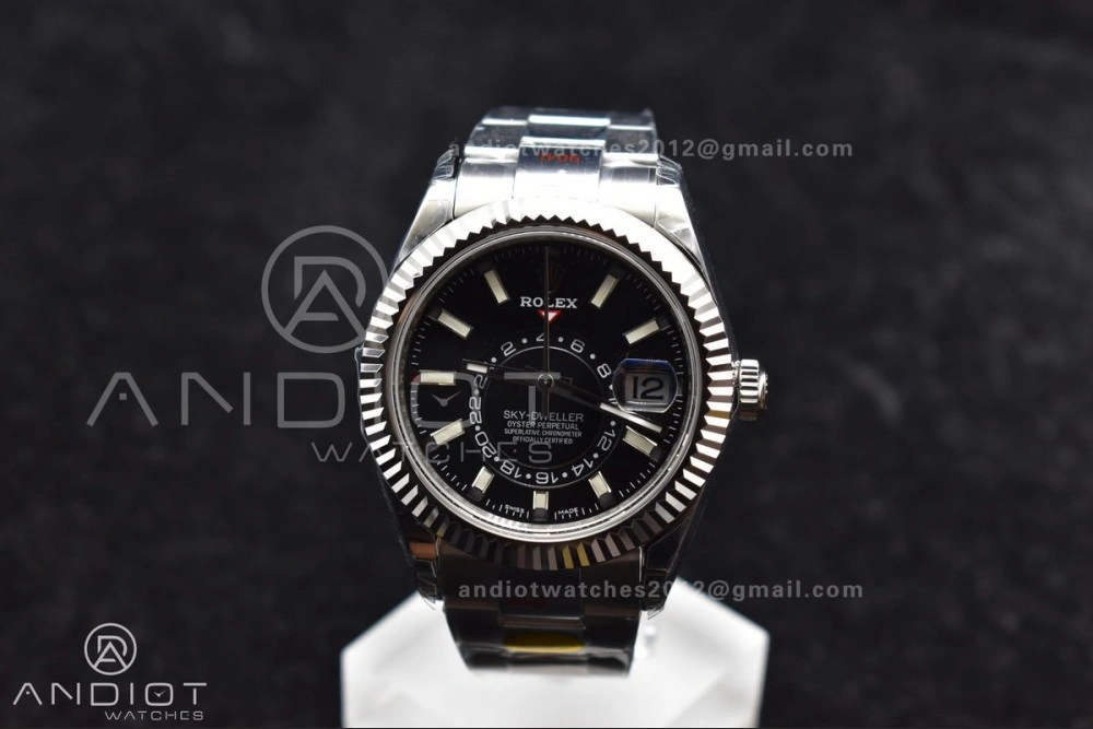 Premium Skydweller SS Noob Best Edition Black Dial on SS Oyster Bracelet A23J 1105