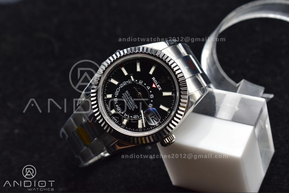 Premium Skydweller SS Noob Best Edition Black Dial on SS Oyster Bracelet A23J 1105