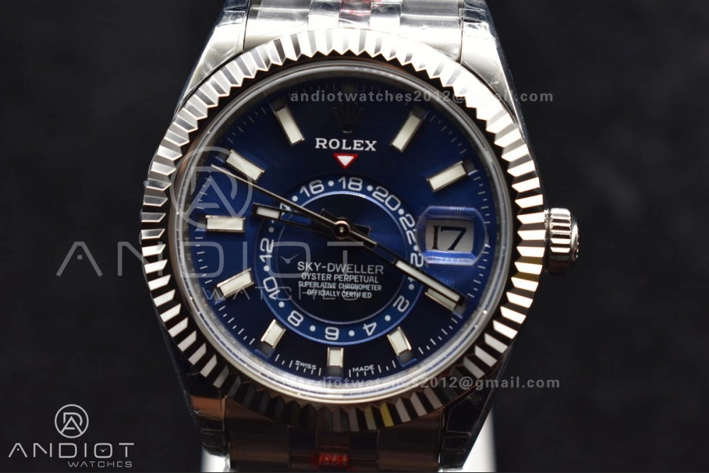 Affordable Skydweller SS Noob Best Edition Blue Dial on SS Jubilee Bracelet A23J 1111