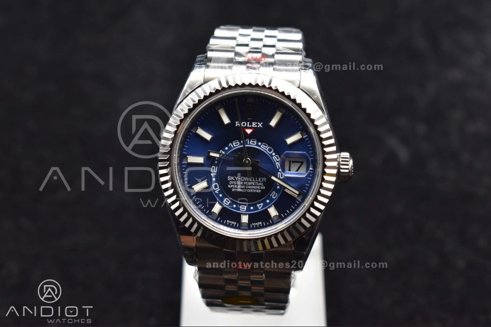 Affordable Skydweller SS Noob Best Edition Blue Dial on SS Jubilee Bracelet A23J 1111