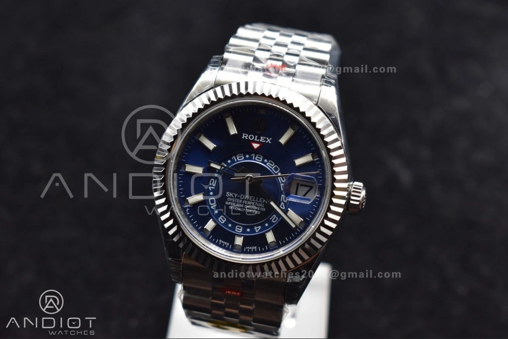 Affordable Skydweller SS Noob Best Edition Blue Dial on SS Jubilee Bracelet A23J 1111