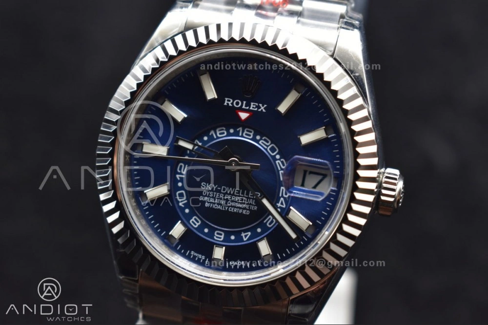 Affordable Skydweller SS Noob Best Edition Blue Dial on SS Jubilee Bracelet A23J 1111