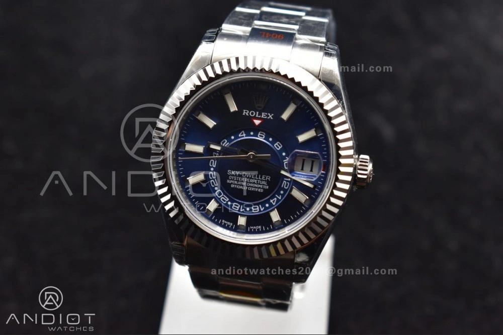 Skydweller SS Noob Best Edition Blue Dial on SS Oyster Bracelet A23J Original 1108