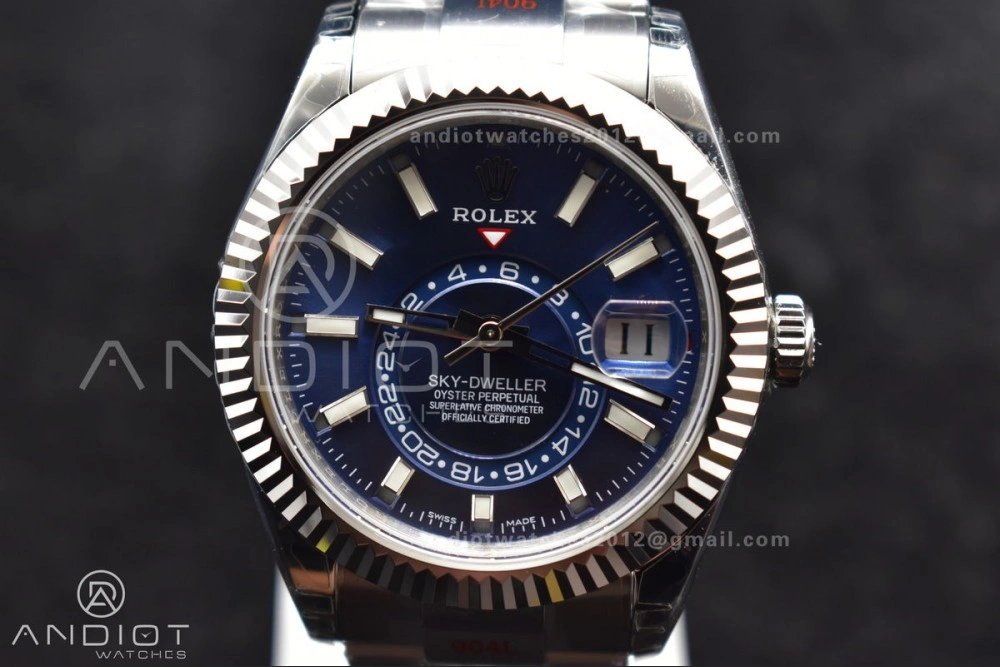 Skydweller SS Noob Best Edition Blue Dial on SS Oyster Bracelet A23J Original 1108