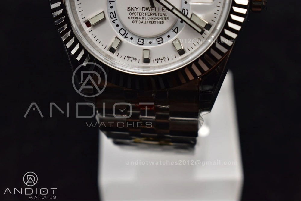 Functional Skydweller SS Noob Best Edition White Dial On SS Jubilee Bracelet A23J 1110