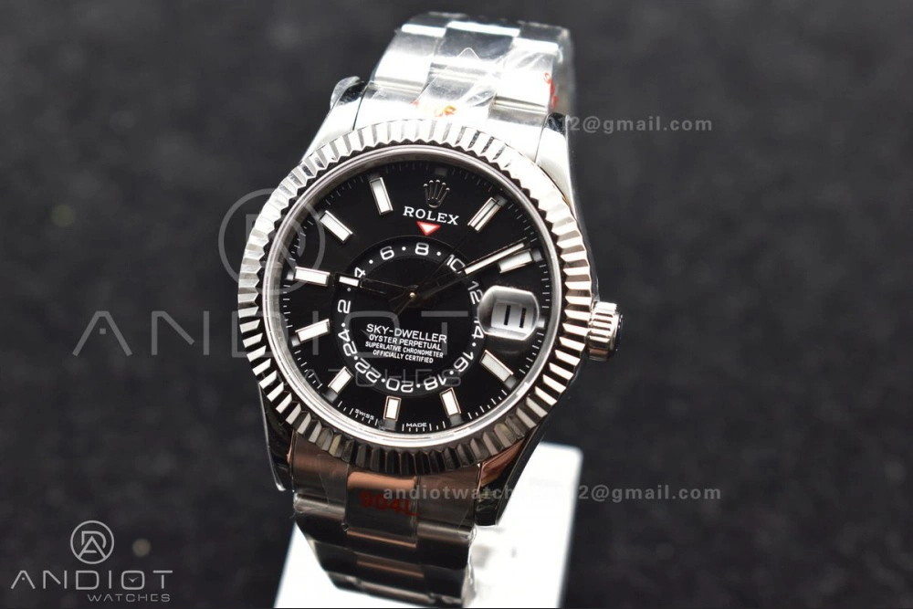 Snug Skydweller SS TWF Best Edition Black Dial on SS Bracelet A23J 1112