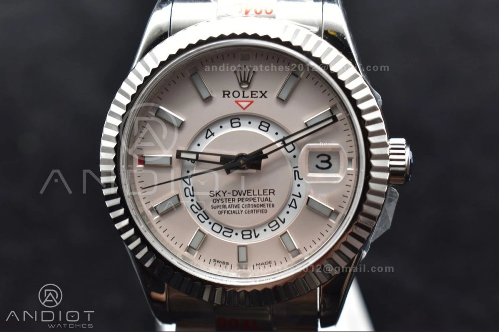 MoistureWicking Skydweller SS TWF Best Edition White Dial on SS Bracelet 1123
