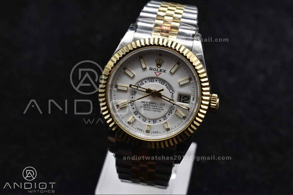 Skydweller SS YG Noob Best Edition White Dial On SS YG Bracelet A23J EasyCare 1113