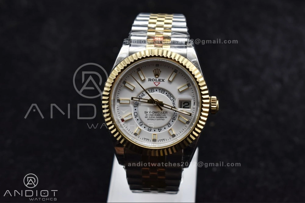 Skydweller SS YG Noob Best Edition White Dial On SS YG Bracelet A23J EasyCare 1113