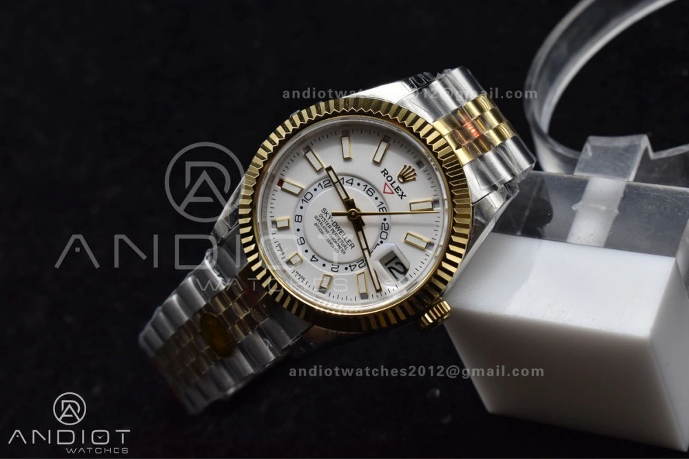 Skydweller SS YG Noob Best Edition White Dial On SS YG Bracelet A23J EasyCare 1113