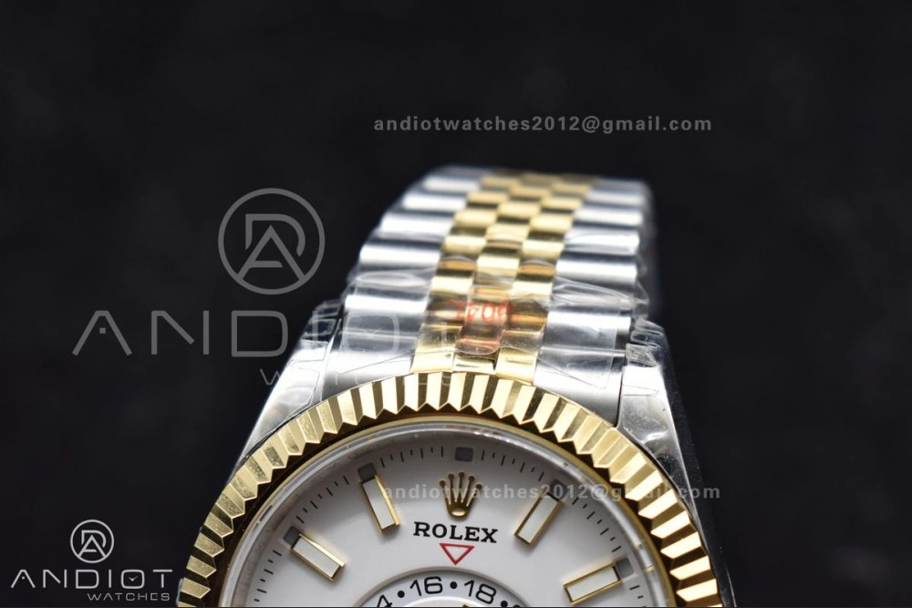 Skydweller SS YG Noob Best Edition White Dial On SS YG Bracelet A23J EasyCare 1113