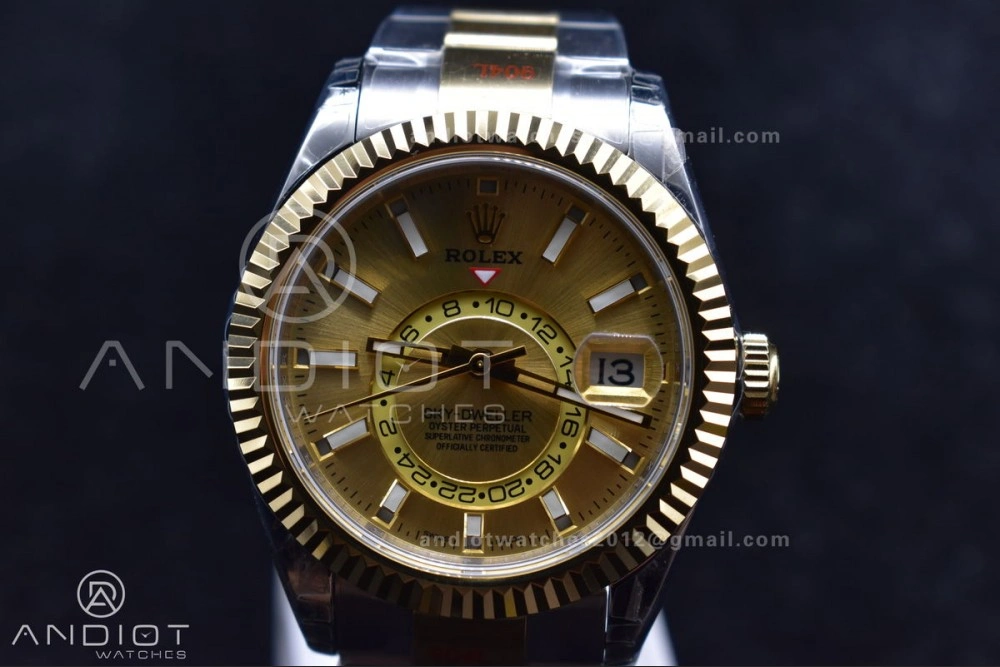 Skydweller SS YG Noob Best Edition YG Dial on SS YG Bracelet A23J Durable 1120