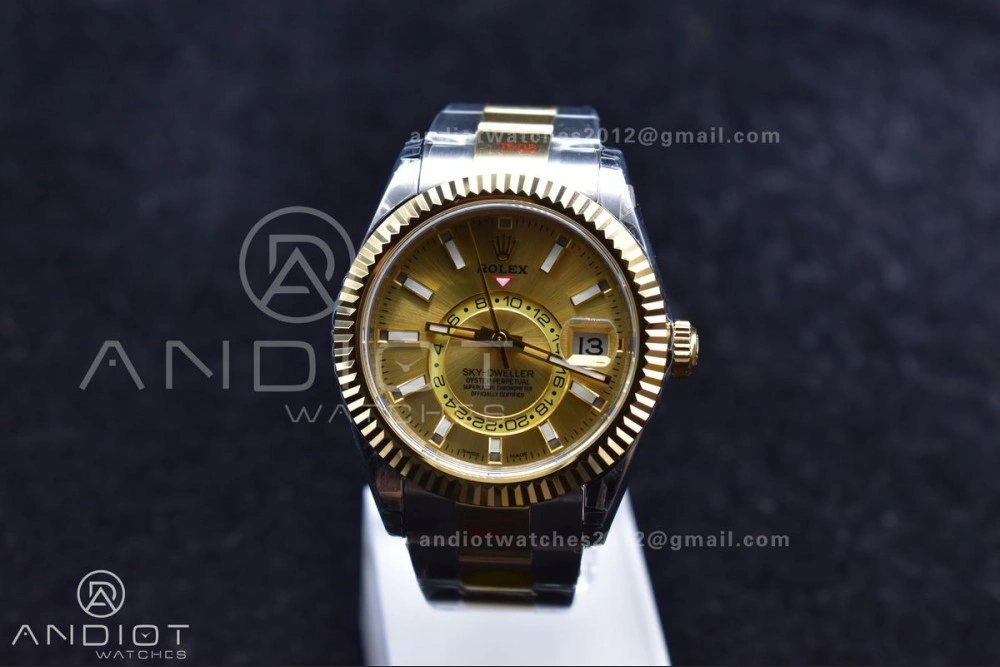 Skydweller SS YG Noob Best Edition YG Dial on SS YG Bracelet A23J Durable 1120