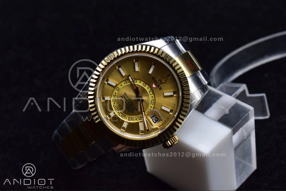Skydweller SS YG Noob Best Edition YG Dial on SS YG Bracelet A23J Durable 1120