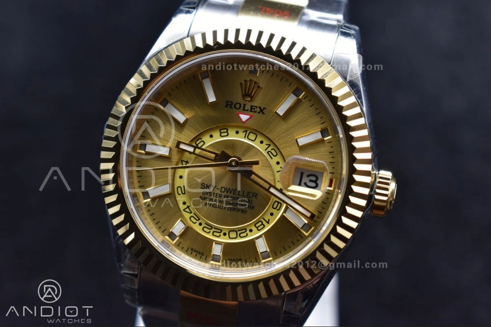 Skydweller SS YG Noob Best Edition YG Dial on SS YG Bracelet A23J Durable 1120
