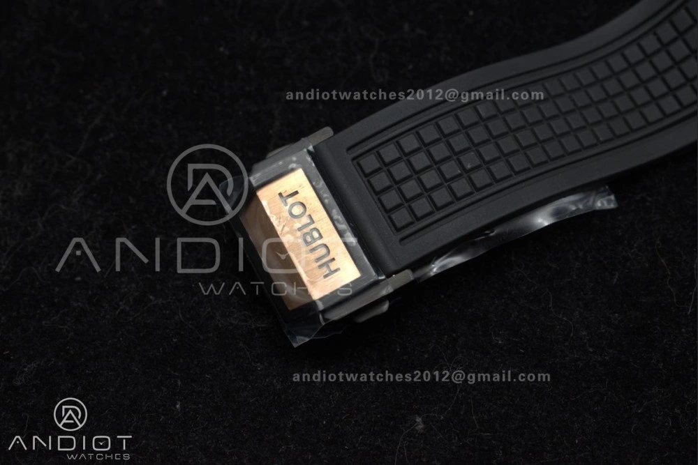 RelaxedFit Square Bang Unico 42mm RG BBF 1:1 Best Edition Skeleton Dial Ceramic Bezel on Black Rubber Strap A 270