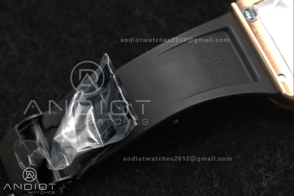 RelaxedFit Square Bang Unico 42mm RG BBF 1:1 Best Edition Skeleton Dial Ceramic Bezel on Black Rubber Strap A 270