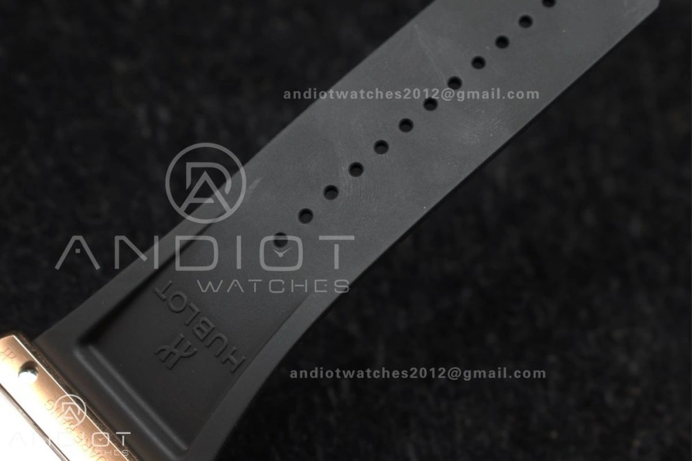 RelaxedFit Square Bang Unico 42mm RG BBF 1:1 Best Edition Skeleton Dial Ceramic Bezel on Black Rubber Strap A 270