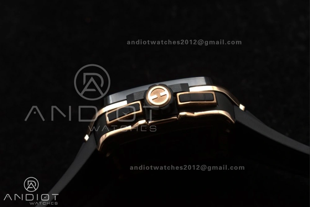 RelaxedFit Square Bang Unico 42mm RG BBF 1:1 Best Edition Skeleton Dial Ceramic Bezel on Black Rubber Strap A 270