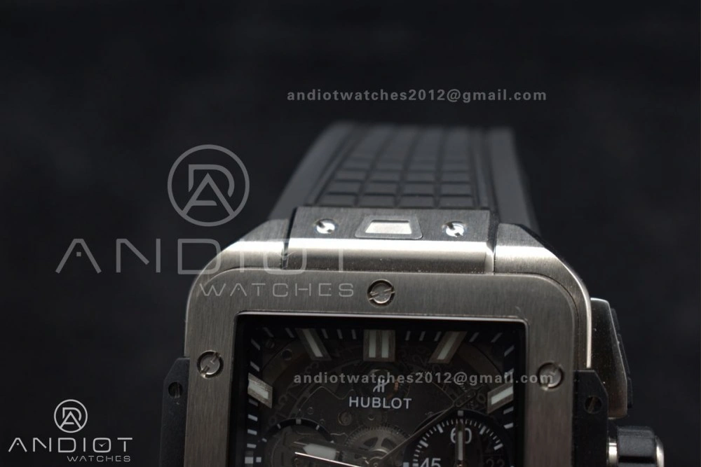 Square Bang Unico 42mm Titanium BBF 1:1 Best Edition Skeleton Dial on Black Rubber Strap A WeatherProof 278