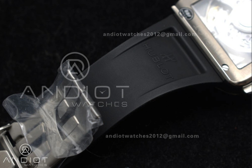 Square Bang Unico 42mm Titanium BBF 1:1 Best Edition Skeleton Dial on Black Rubber Strap A WeatherProof 278