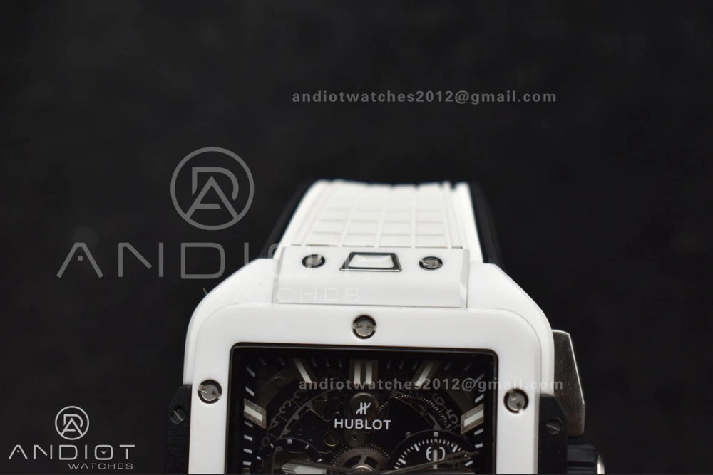 Square Bang Unico White Ceramic BBF 1:1 Best Edition on Rubber Strap A Compact 279
