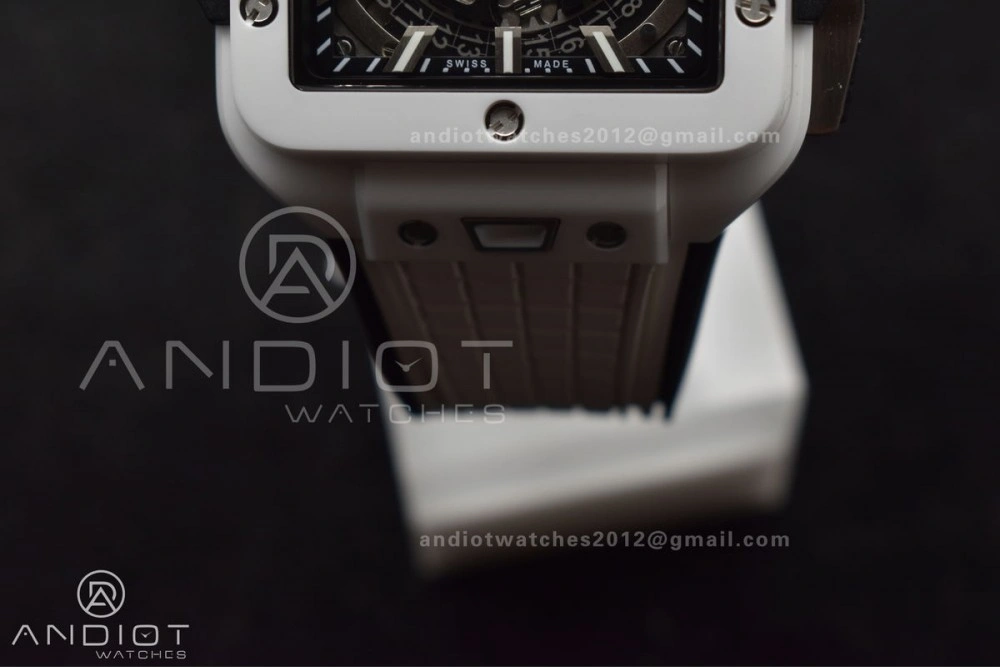 Square Bang Unico White Ceramic BBF 1:1 Best Edition on Rubber Strap A Compact 279