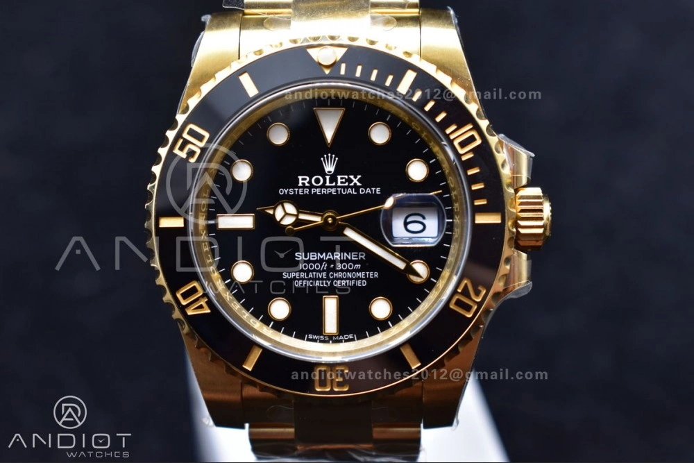 Submariner 116618 LN Black Ceramic YG Plated 904L Steel Clean 1:1 Best Edition VR UrbanStyle 465