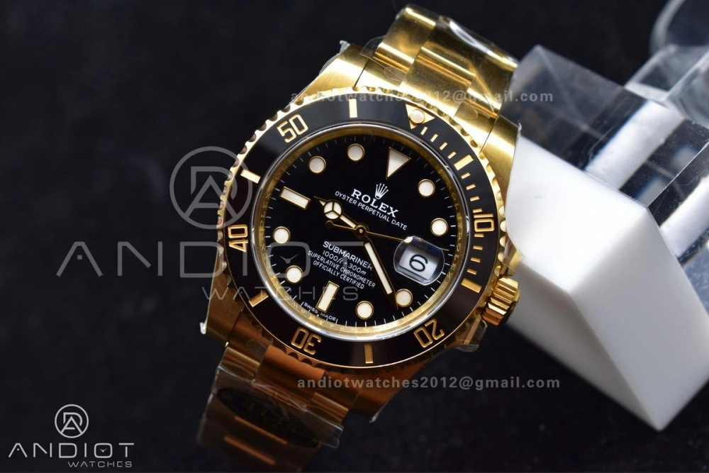 Submariner 116618 LN Black Ceramic YG Plated 904L Steel Clean 1:1 Best Edition VR UrbanStyle 465