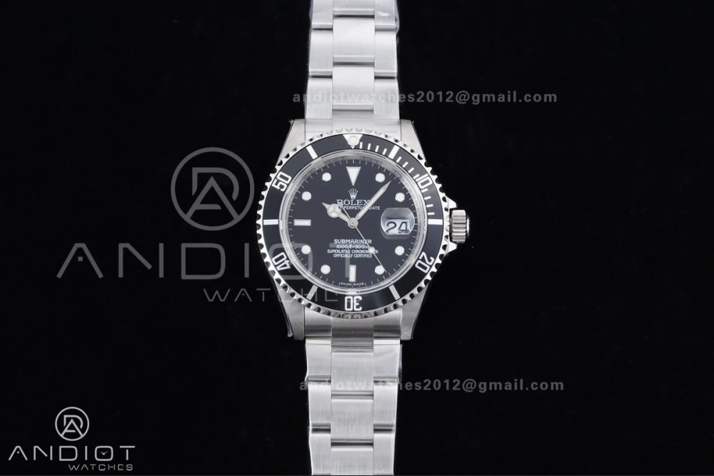 Submariner 16610 LN Black 904L Steel TMF 1:1 Best Edition on SS Bracelet SH OnTrend 1139