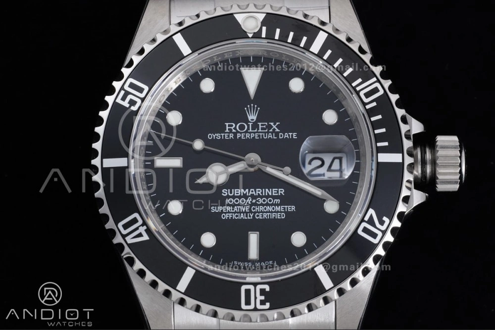 Submariner 16610 LN Black 904L Steel TMF 1:1 Best Edition on SS Bracelet SH OnTrend 1139