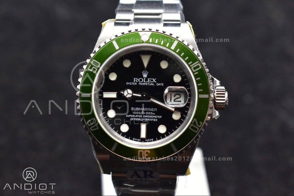Submariner 16610 LV Green 904L Steel ARF1:1 Best Edition on SS Bracelet SH3135 V Affordable 1140