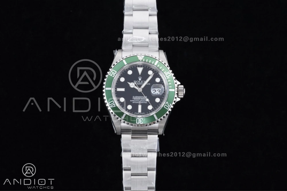 Submariner 16610 LV Green No Rehaut Engraving 904L Steel TMF 1:1 Kermit Best Edition on SS Bracelet SH Comfortable 1145