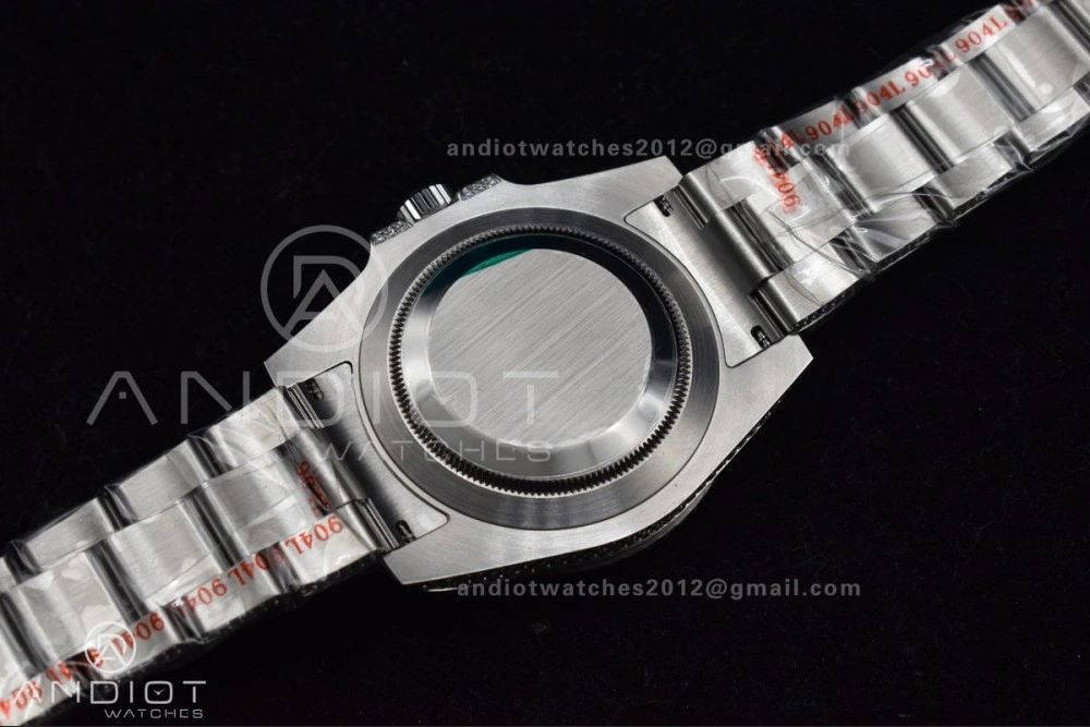 Submariner 40mm Full Diamonds SS AMGF Best Edition Green Dial on Bracelet on VR Minimalist 1150