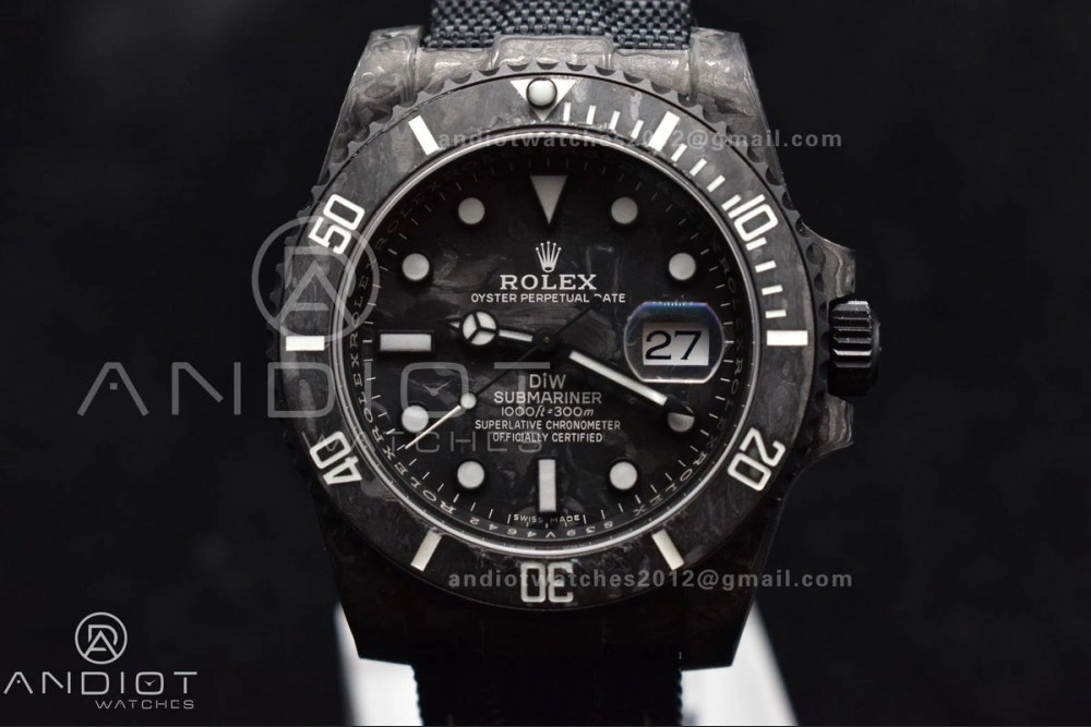 OnTrend Submariner DIW DLC Sandblasted VSF 1:1 Best Edition Black Blue Dial on DLC Bracelet VS 466