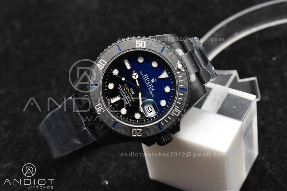 Submariner DIW DLC Sandblasted VSF 1:1 Best Edition Black Blue Dial on DLC Bracelet VS Lightweight 1157
