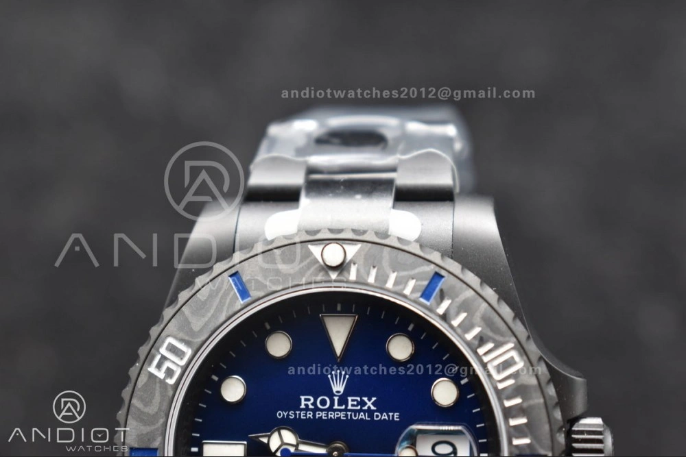 Submariner DIW DLC Sandblasted VSF 1:1 Best Edition Black Blue Dial on DLC Bracelet VS Lightweight 1157