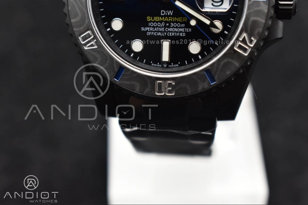 Submariner DIW DLC Sandblasted VSF 1:1 Best Edition Black Blue Dial on DLC Bracelet VS Lightweight 1157