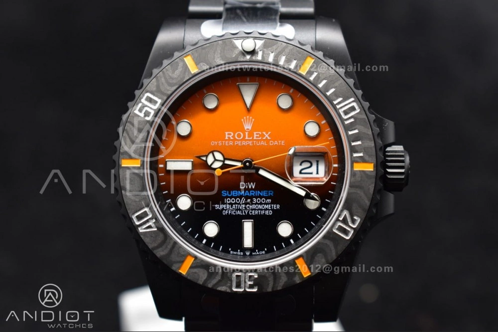StreetReady Submariner DIW DLC VSF 1:1 Best Edition Black Orange Dial on DLC Bracelet VS 470