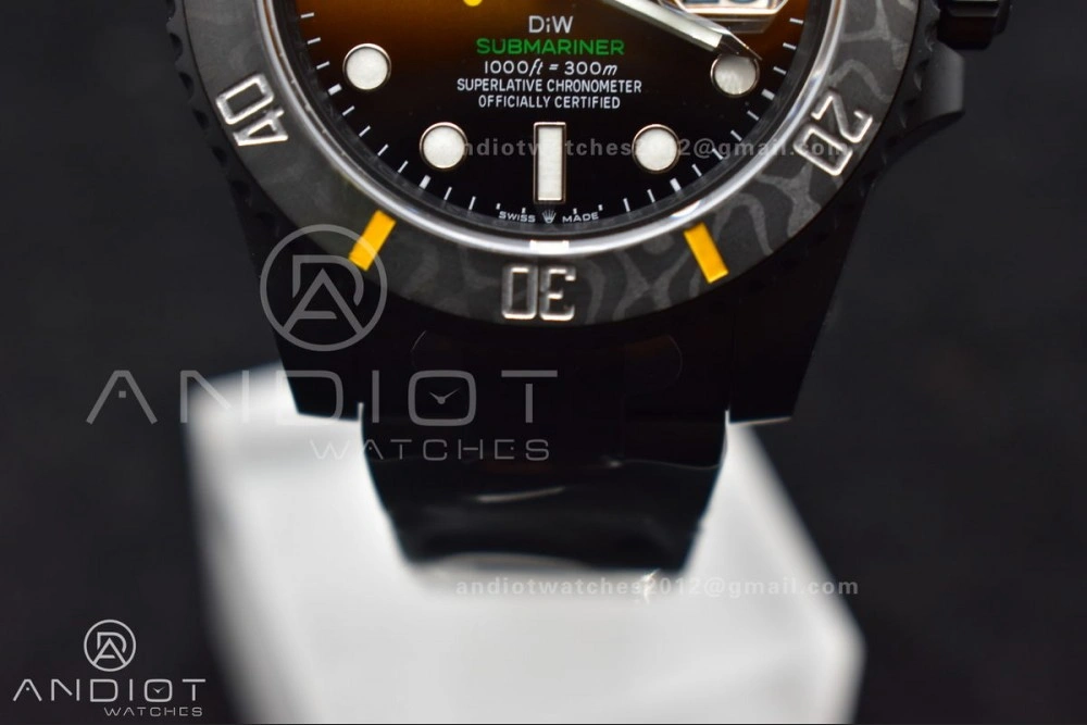 Submariner DIW DLC VSF 1:1 Best Edition Black Yellow Dial on DLC Bracelet VS Popular 476