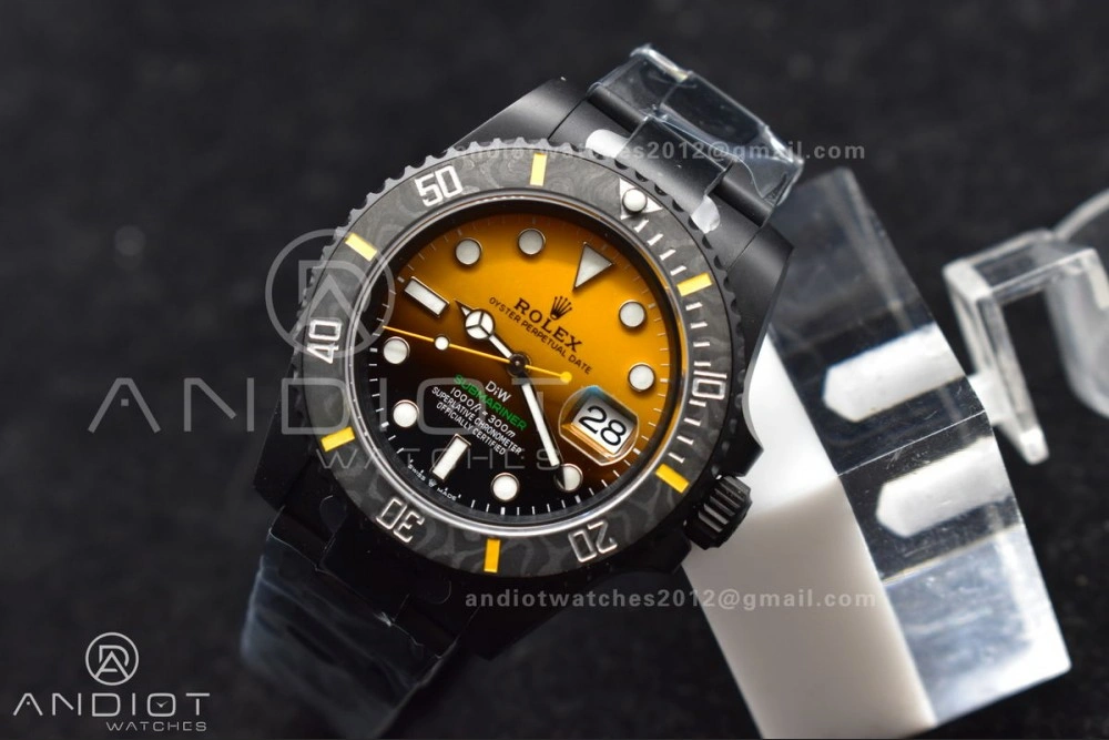 Submariner DIW DLC VSF 1:1 Best Edition Black Yellow Dial on DLC Bracelet VS Popular 476