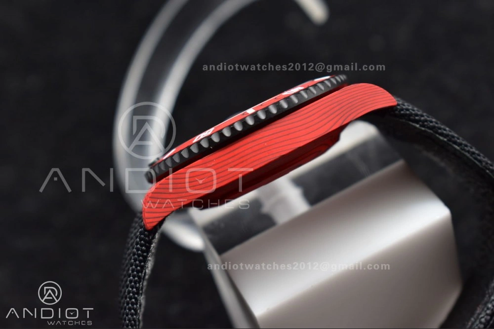 Submariner DIW Red Carbon VSF 1:1 Best Edition Black Dial on Black Nylon Strap VS Affordable 473