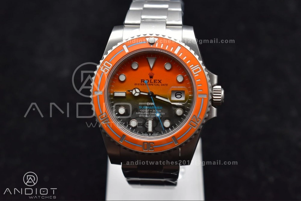 Submariner DIW Sandblasted VSF 1:1 Best Edition Orange Ceramic Bezel Orange Black Dial on SS Bracelet VS Stretchable 1161