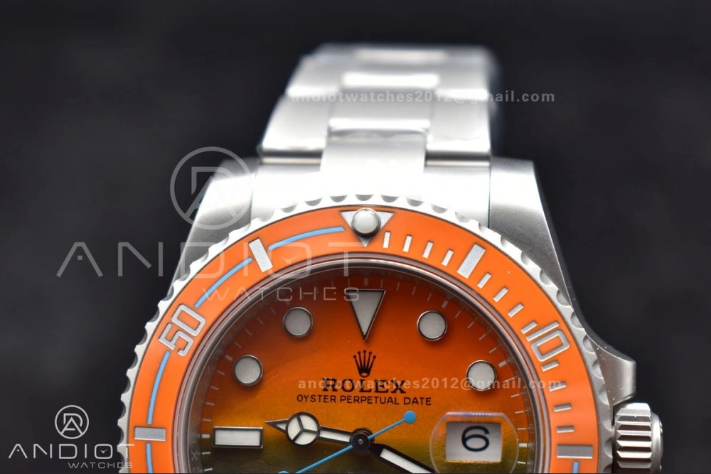 Submariner DIW Sandblasted VSF 1:1 Best Edition Orange Ceramic Bezel Orange Black Dial on SS Bracelet VS Stretchable 1161