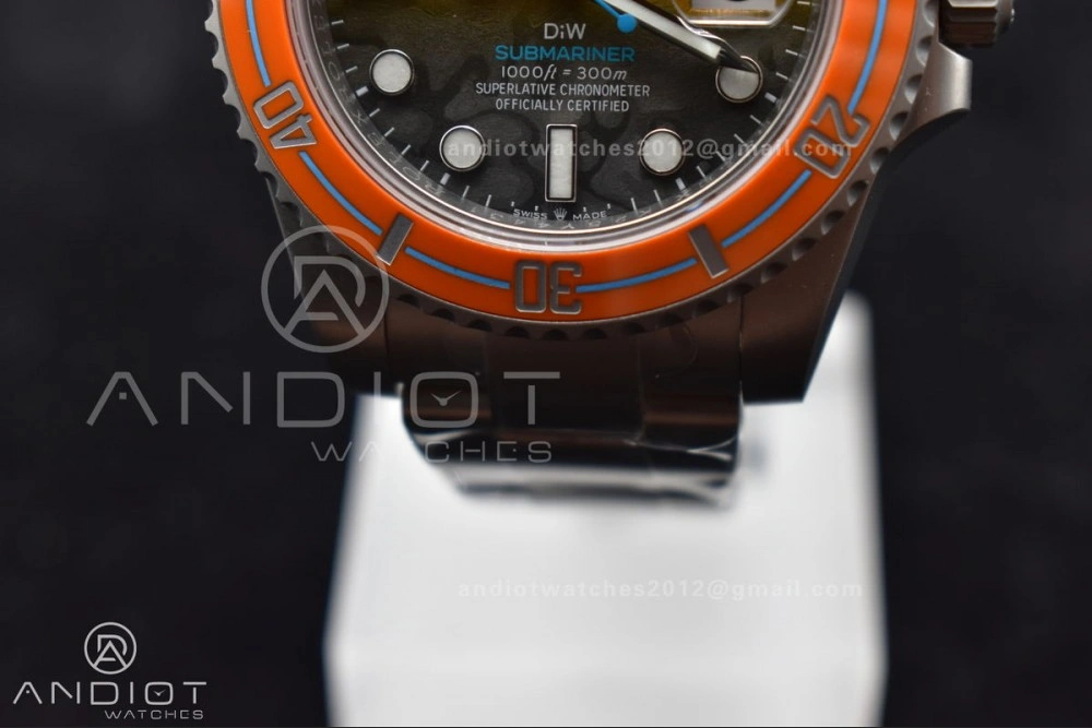 Submariner DIW Sandblasted VSF 1:1 Best Edition Orange Ceramic Bezel Orange Black Dial on SS Bracelet VS Stretchable 1161