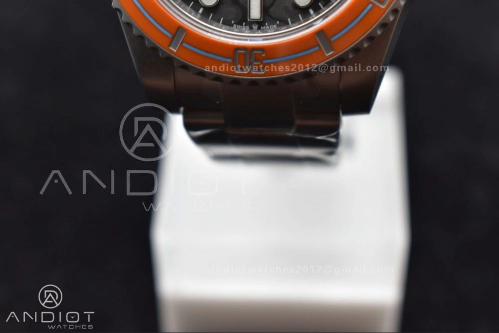 Submariner DIW Sandblasted VSF 1:1 Best Edition Orange Ceramic Bezel Orange Black Dial on SS Bracelet VS Stretchable 1161