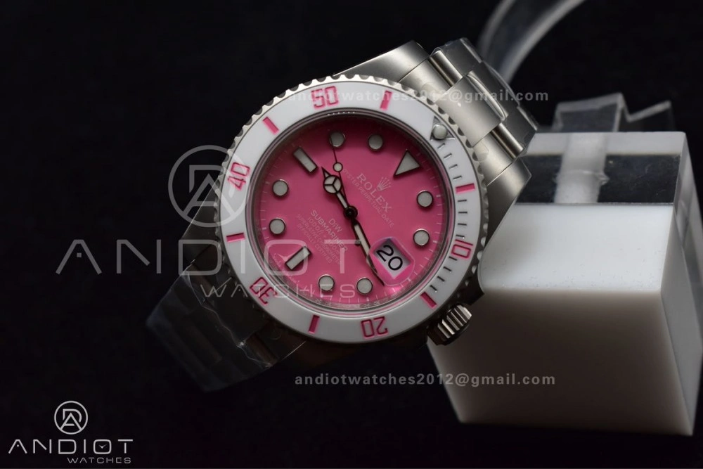 GoAnywhere Submariner DIW Sandblasted VSF 1:1 Best Edition Pink Dial On SS Bracelet VS 1160