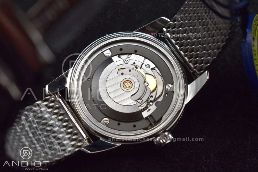 Super Ocean Heritage II BLSF 42mm SS Black Dial Black Ceramic Bezel on SS Mesh Bracelet A ModernLook 194